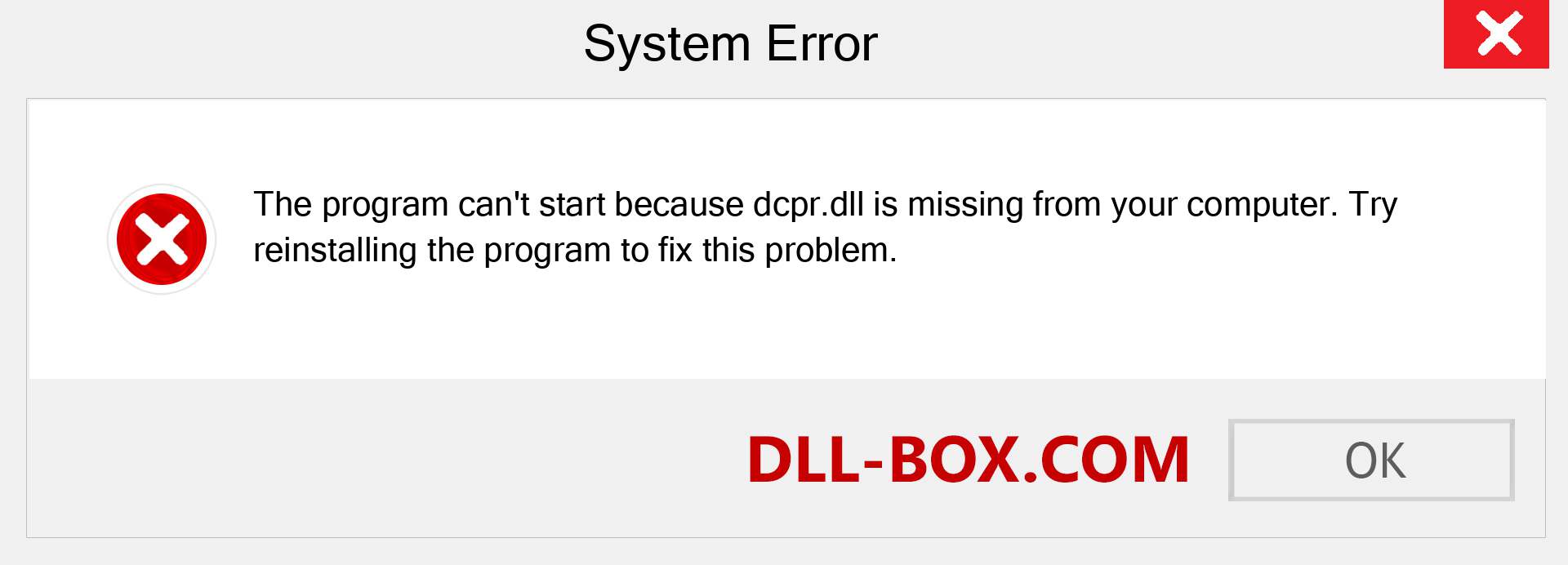  dcpr.dll file is missing?. Download for Windows 7, 8, 10 - Fix  dcpr dll Missing Error on Windows, photos, images